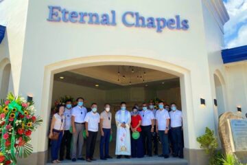 photo of Eternal Chapels Cabuyao_blessing in Barangay Mamatid,Cabuyao City with the company executives and officers blessed by Rev. Fr. Gomer R. Torres, parish priest of San Vicente Ferrer Diocesan Shrine and Parish.